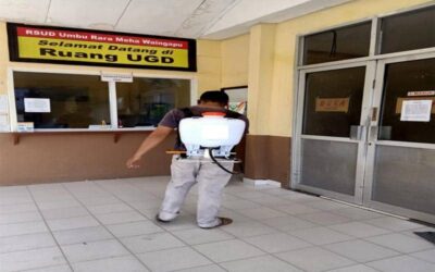 Tim Kerja RSUD URM Lakukan Penyemprotan Disinfektan di Lokasi RS